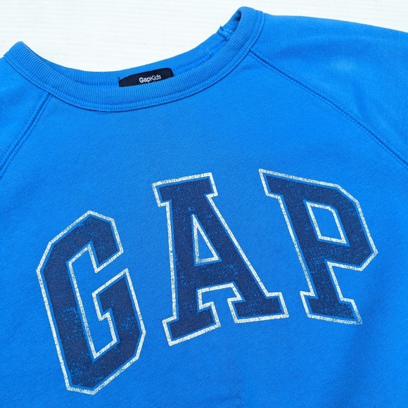 GAP kids total blue spell out pull-over crewneck sweatshirt - Picture 3 of 5